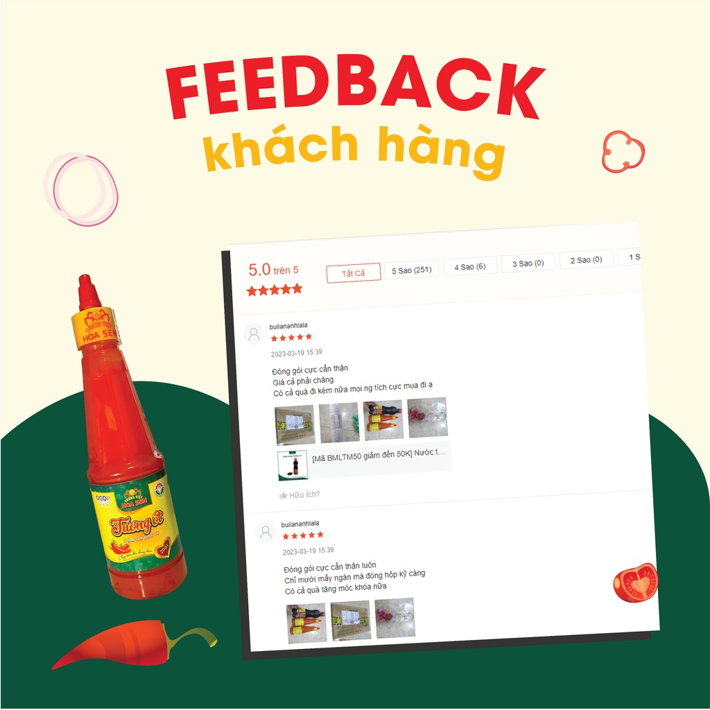 Tương Ớt Chai 270g - Tương Việt Hoa Sen - Đậm đà bắt vị