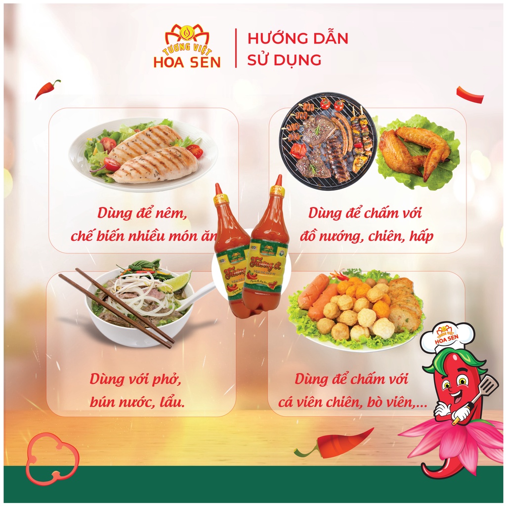 Tương ớt chai 700g - Tương Việt Hoa Sen - Đậm đà bắt vị