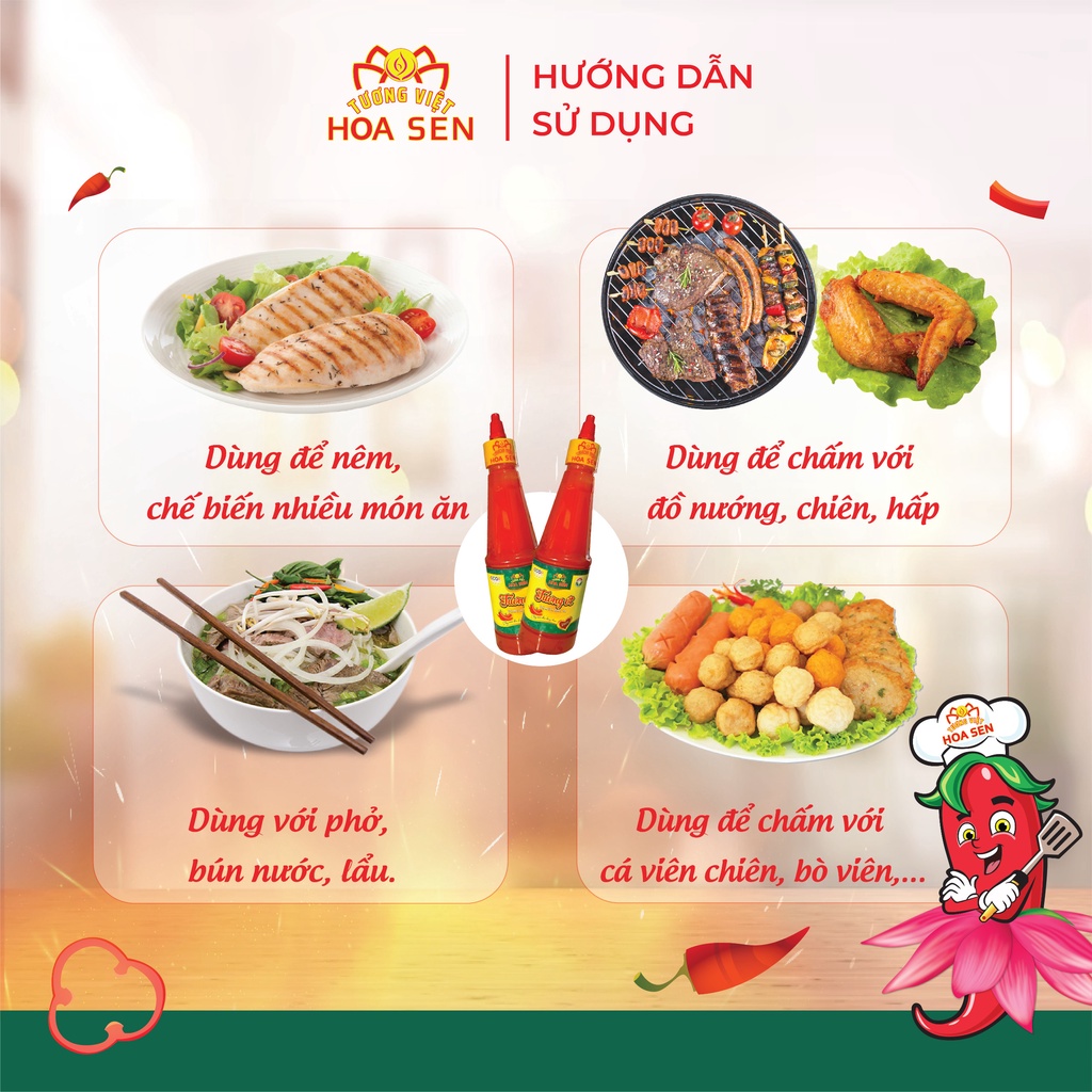 Tương Ớt Chai 270g - Tương Việt Hoa Sen - Đậm đà bắt vị