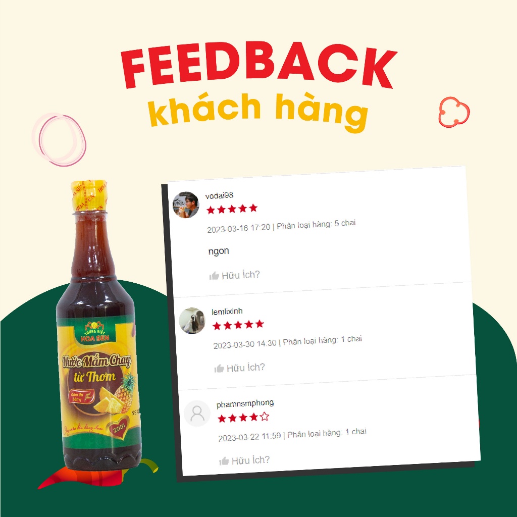 Combo 5 chai  - Nước mắm chay Từ Thơm chai 500ml - Tương Việt Hoa Sen - Đậm đà bắt vị