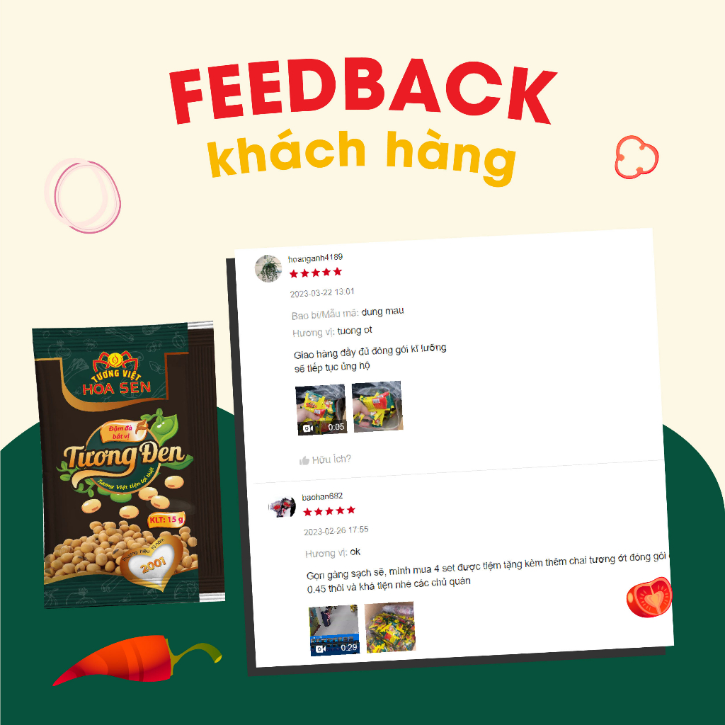 Tương đen gói 15g MM bịch 100 gói tiện lợi-Tương Việt Hoa Sen