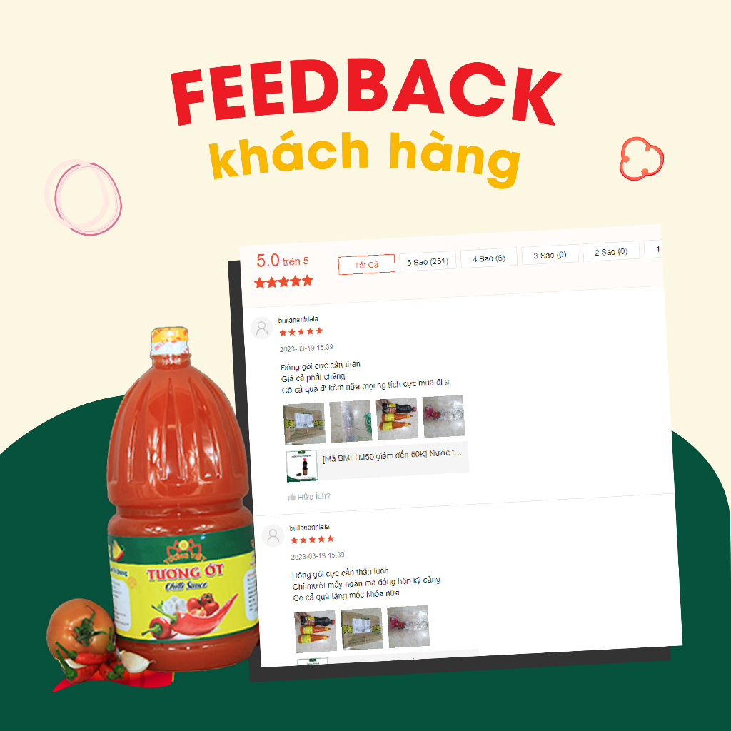 Tương Ớt Bình Pet 2kg, đậm đà bắt vị  - Tương Việt Hoa Sen