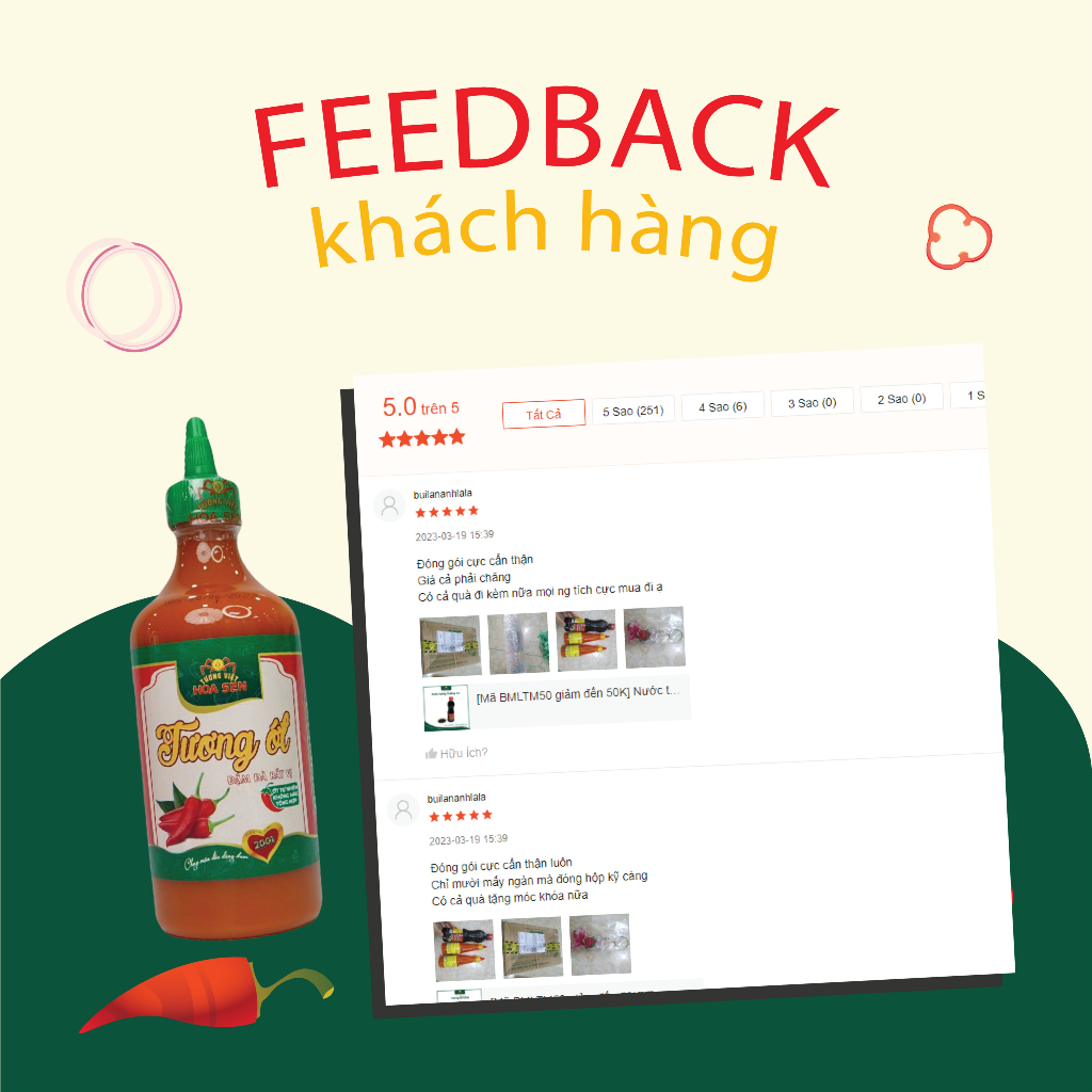 Tương Ớt Tương Việt Hoa Sen, đậm đà bắt vị, chai 535g