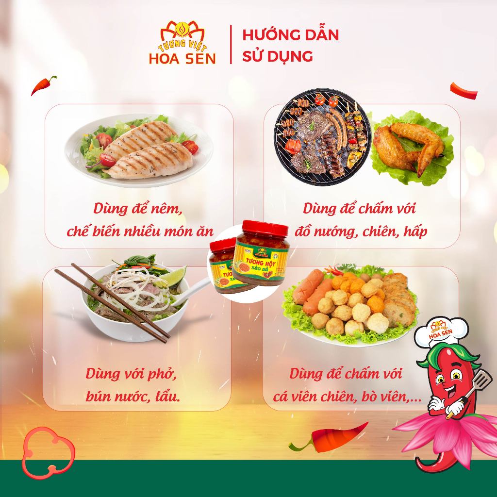 Combo 10 hũ - Tương hột xào sả hủ 170g - Tương Việt Hoa Sen - Đậm đà bắt vị