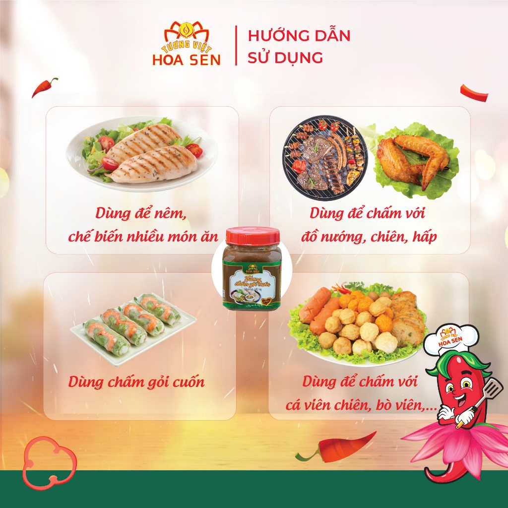 Tương chấm gỏi cuốn 190g, đậm đà bắt vị - Tương Việt Hoa Sen - Đậm đà bắt vị