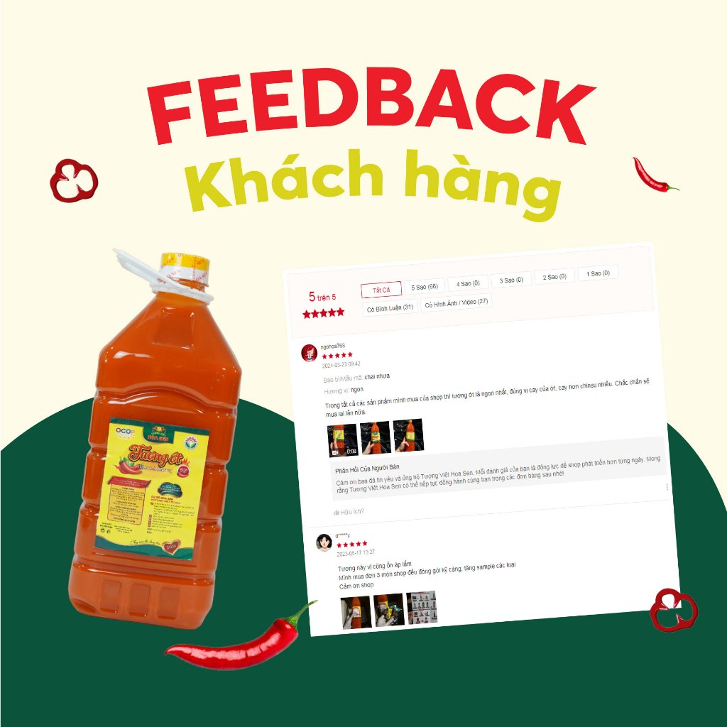 Tương ớt Tương Việt Hoa Sen bình pet 4.8kg - Đậm đà bắt vị