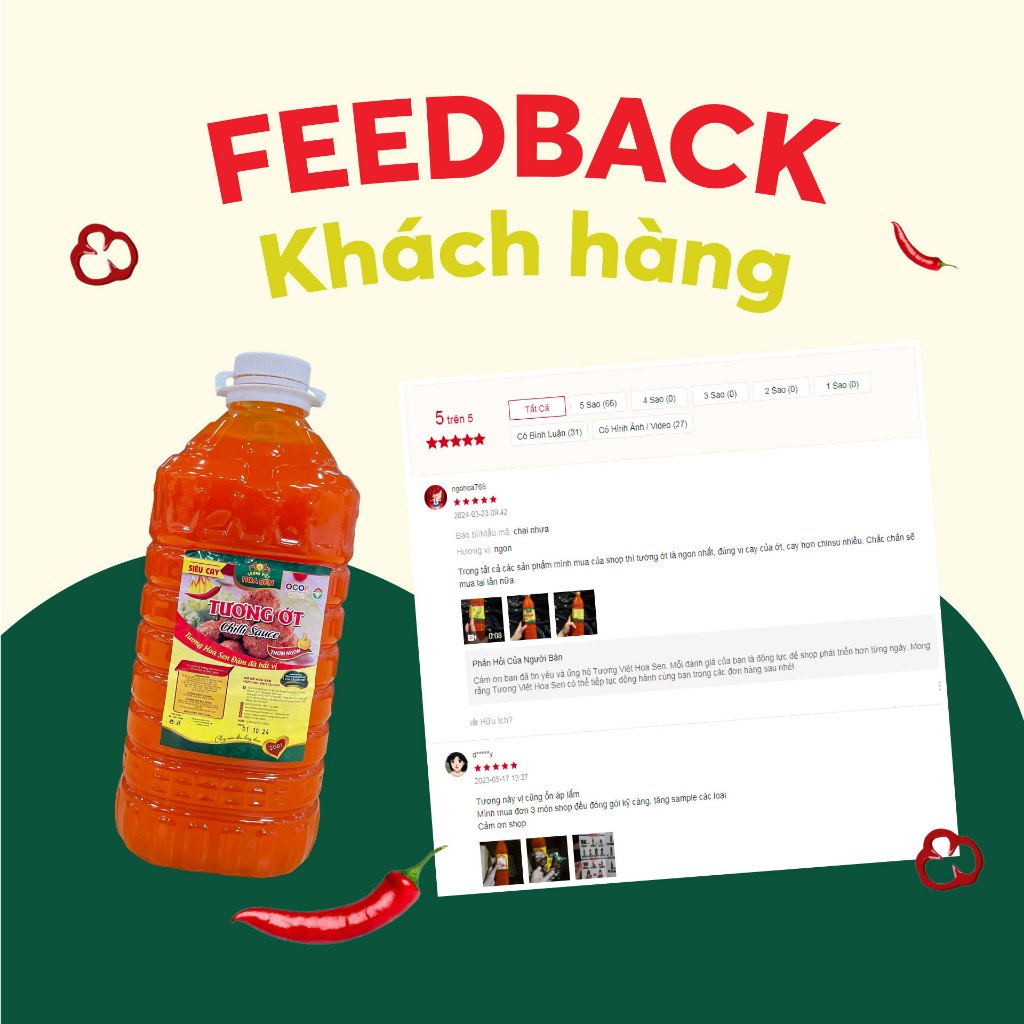 Tương Ớt 4.2kg bình tròn - Tương Việt Hoa Sen - Đậm đà bắt vị