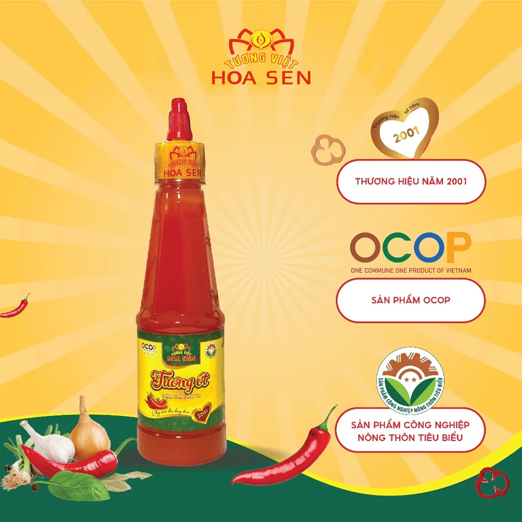 Tương Ớt Chai 270g - Tương Việt Hoa Sen - Đậm đà bắt vị