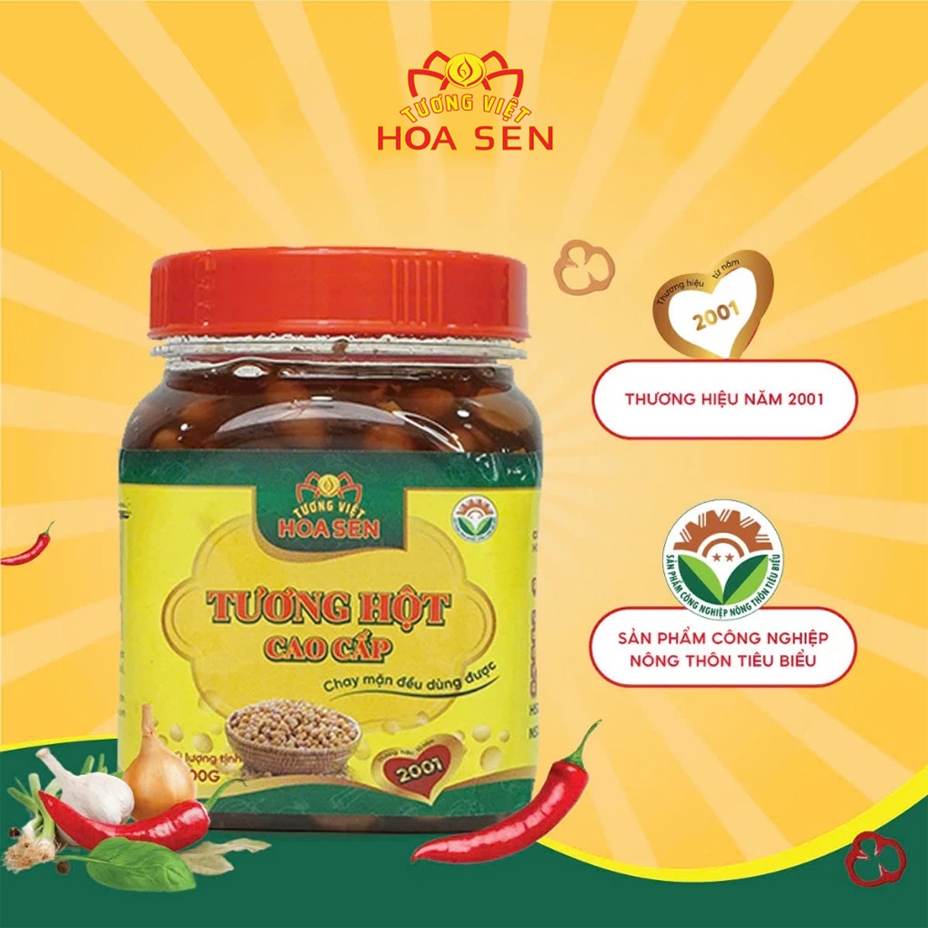 Tương Hột Cao Cấp 200G Tương Việt Hoa Sen - Chay mặn đều dùng được