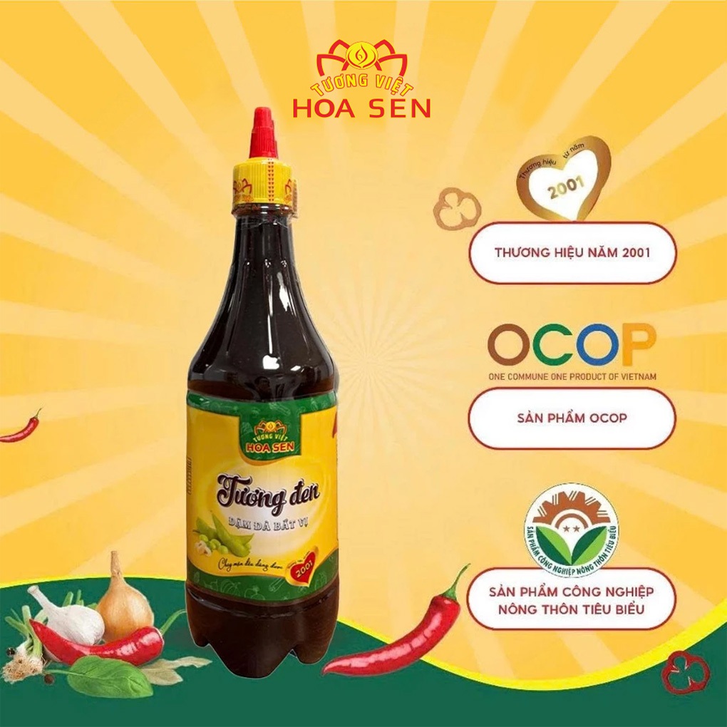 Tương Đen Chai 700g - Tương Việt Hoa Sen - Đậm đà bắt vị