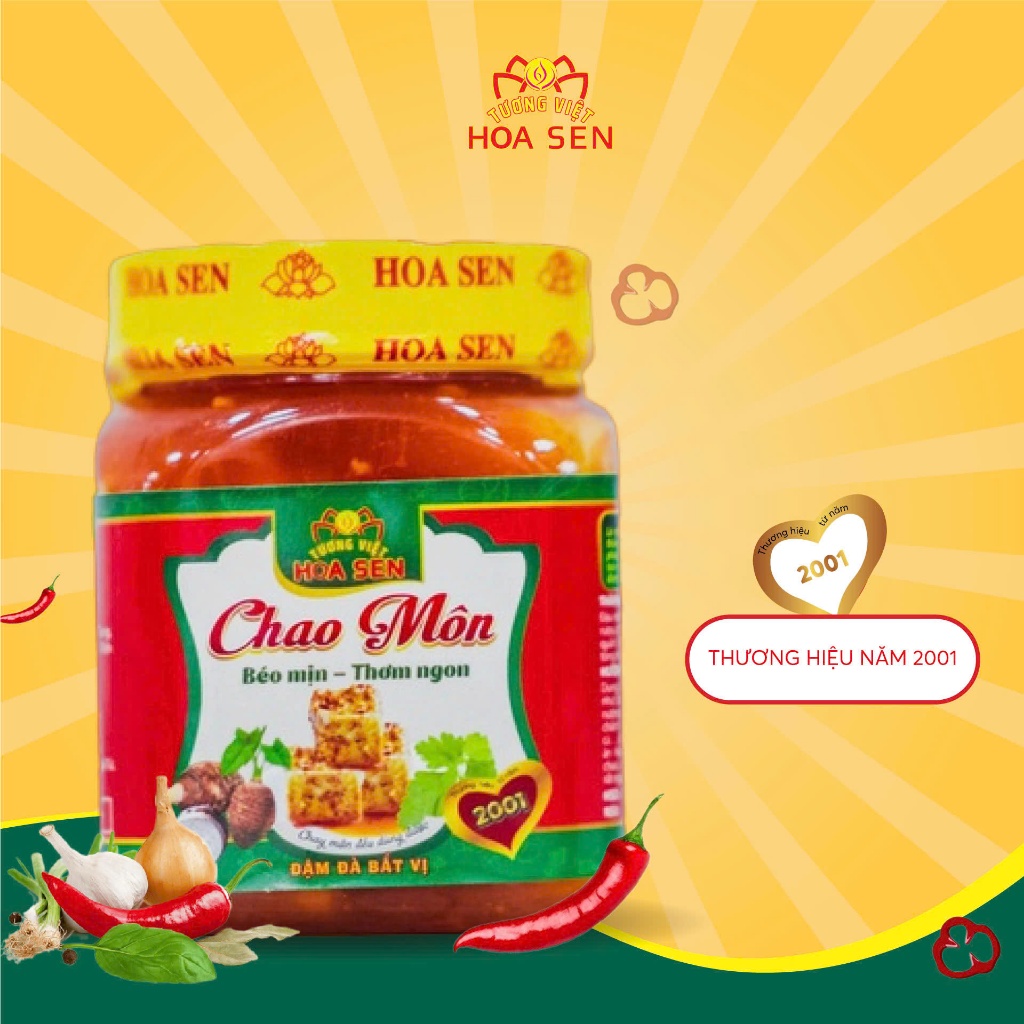 Chao môn đậu nành Tương Việt Hoa Sen siêu béo, thơm ngon 170g