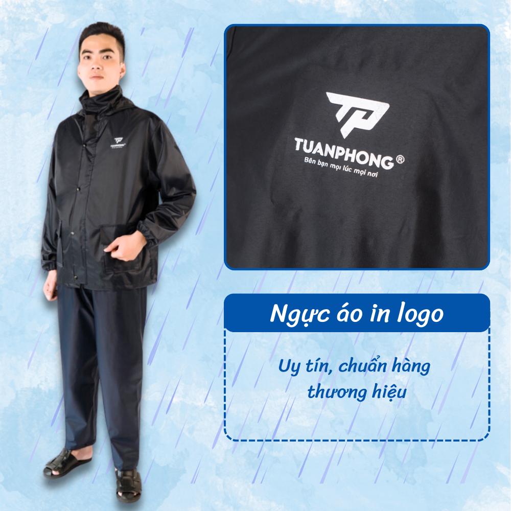 Bộ áo mưa 1 lớp 61B chống thấm tốt phản quang sau lưng cực sáng ( Vải dù cao cấp ) Tuấn Phong