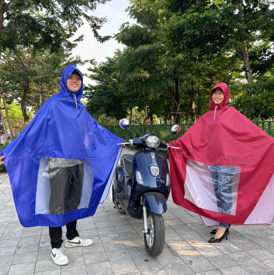 Áo mưa cánh dơi 1 đầu (81-1G) có kính chất liệu vải dù vân tổ ong cao cấp chống thấm mưa tốt (Tuấn Phong)