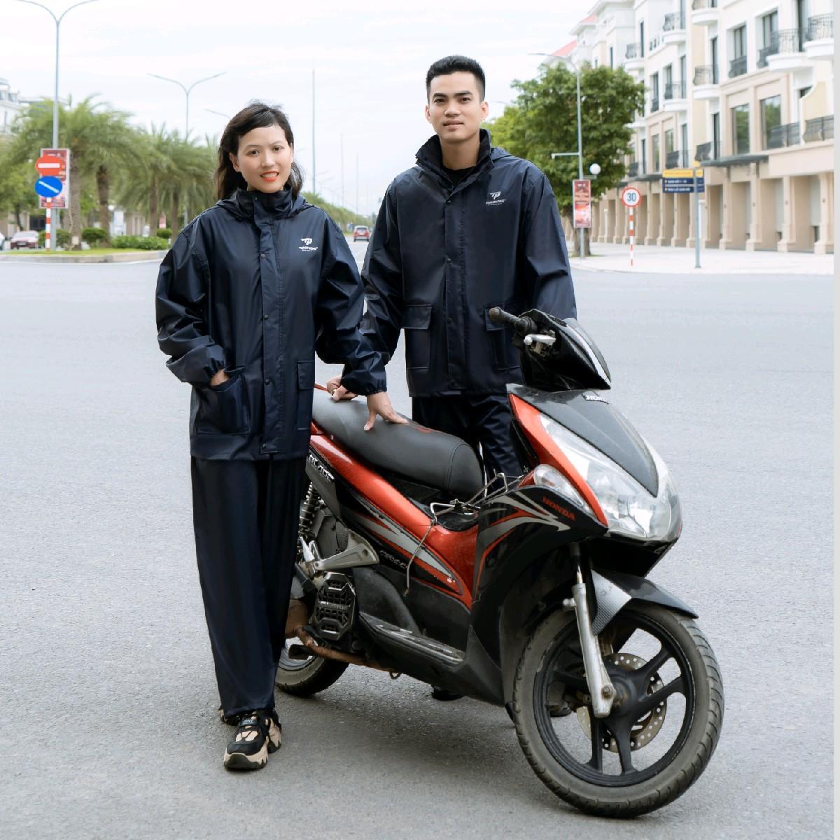 Bộ áo mưa 1 lớp 61B chống thấm tốt phản quang sau lưng cực sáng ( Vải dù cao cấp ) Tuấn Phong