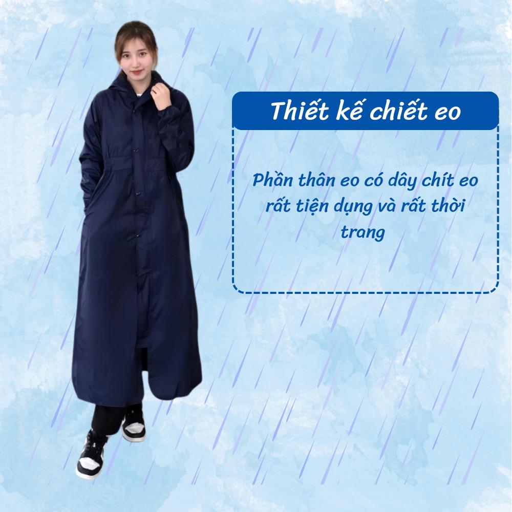 Áo mưa măng tô nữ 52A 2 lớp phong cách thời trang trẻ trung nặng động đi mưa và chống rét (Tuấn Phong)