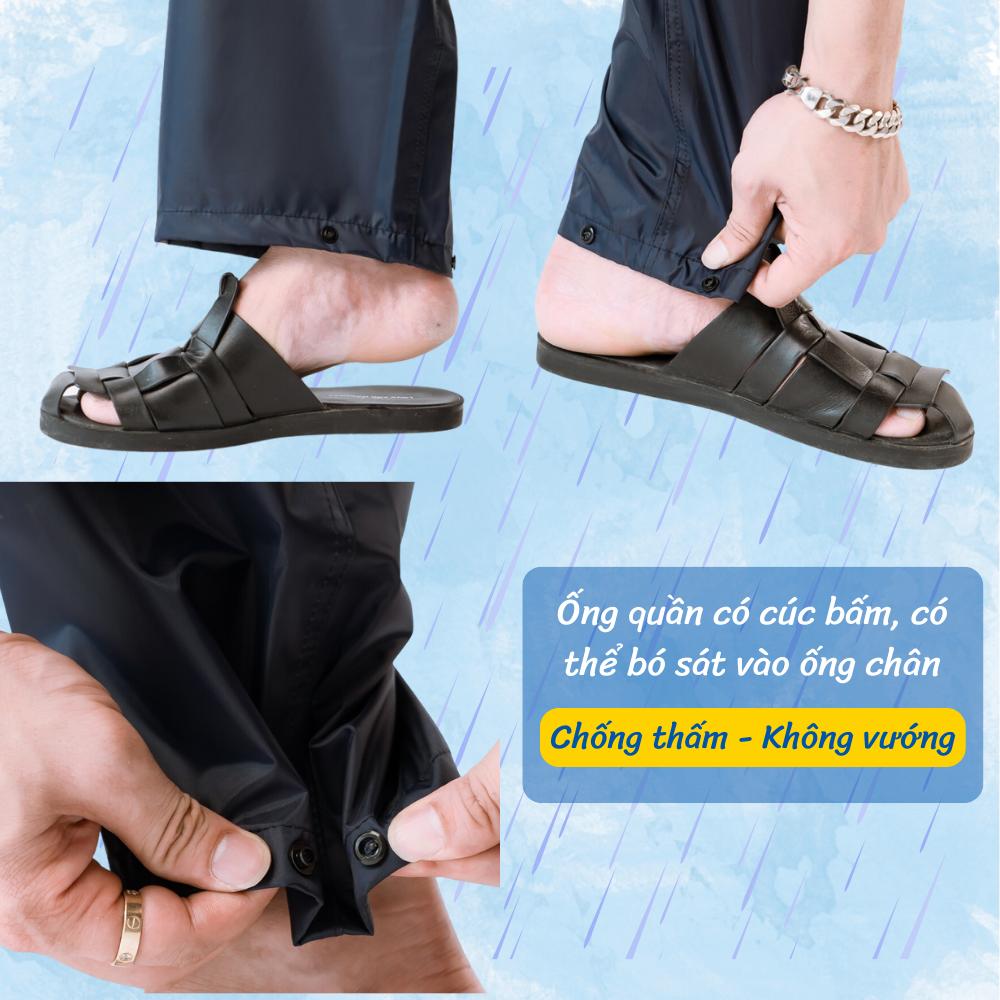 Bộ áo mưa 1 lớp 61B chống thấm tốt phản quang sau lưng cực sáng ( Vải dù cao cấp ) Tuấn Phong