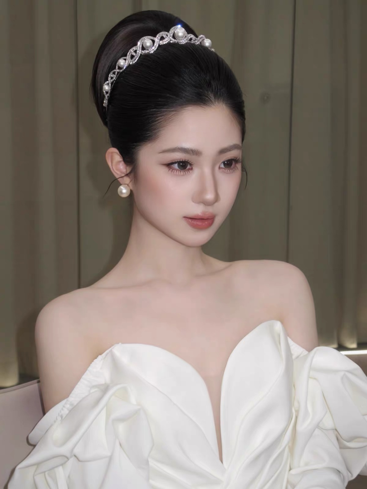 Cài tóc cô dâu ngọc trai đan xen_X20