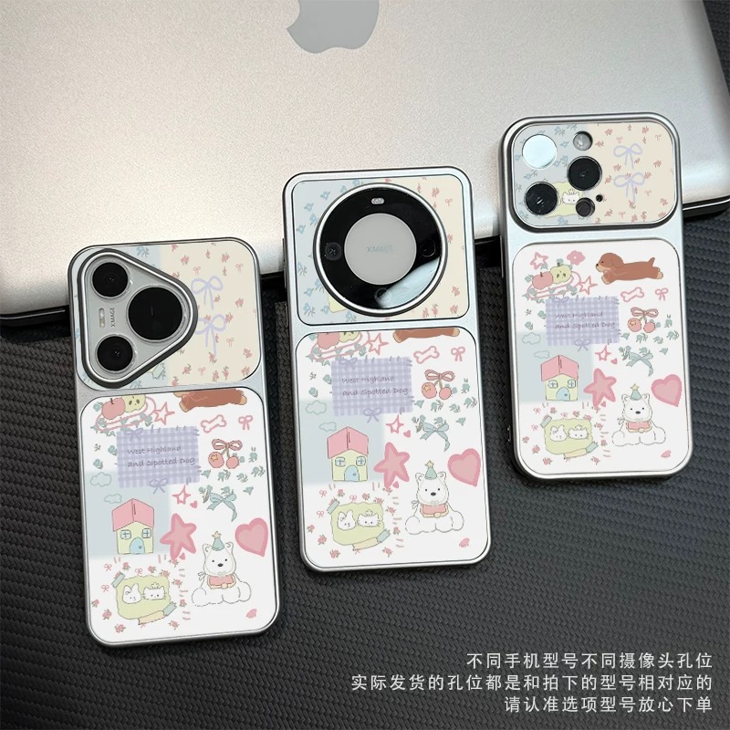 Ốp lưng cún trắng ngôi nhà pastel_O89 (Iphone, Huawei, Honor, OPPO, Vivo, Xiaomi & Redmi)