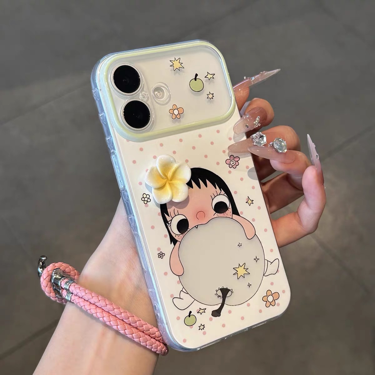 Ốp lưng cô bé ôm táo_O178 (Iphone, Huawei, Honor, OPPO, Vivo, Xiaomi & Redmi)