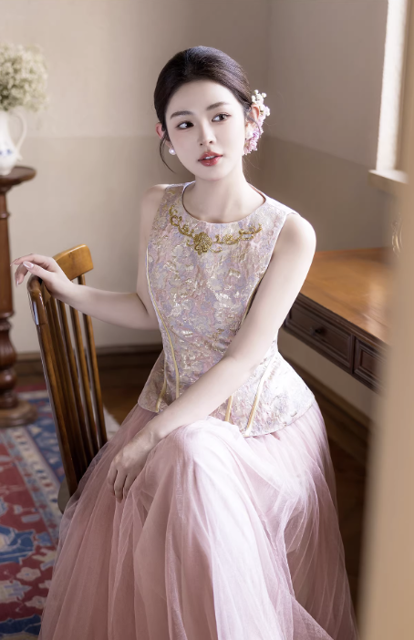 Váy dạ hội dáng dài phong cách cổ điển_I48