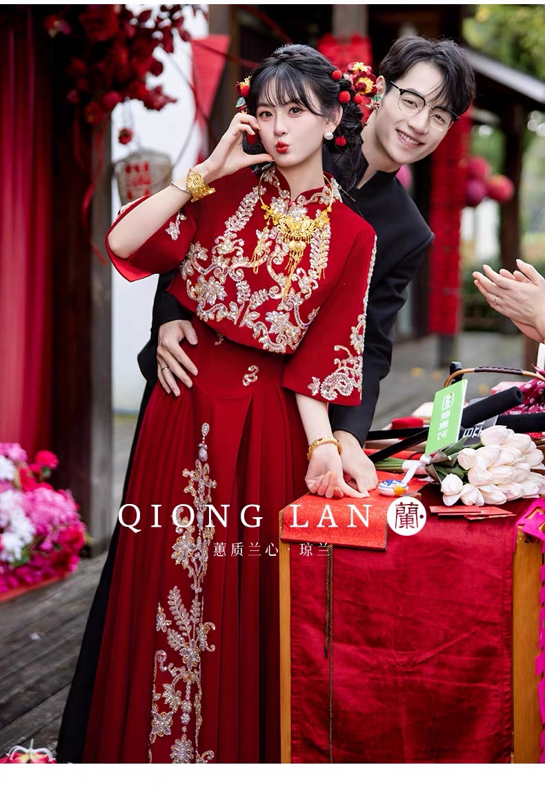Váy cưới phong cách Hán phục thêu hoa_I95