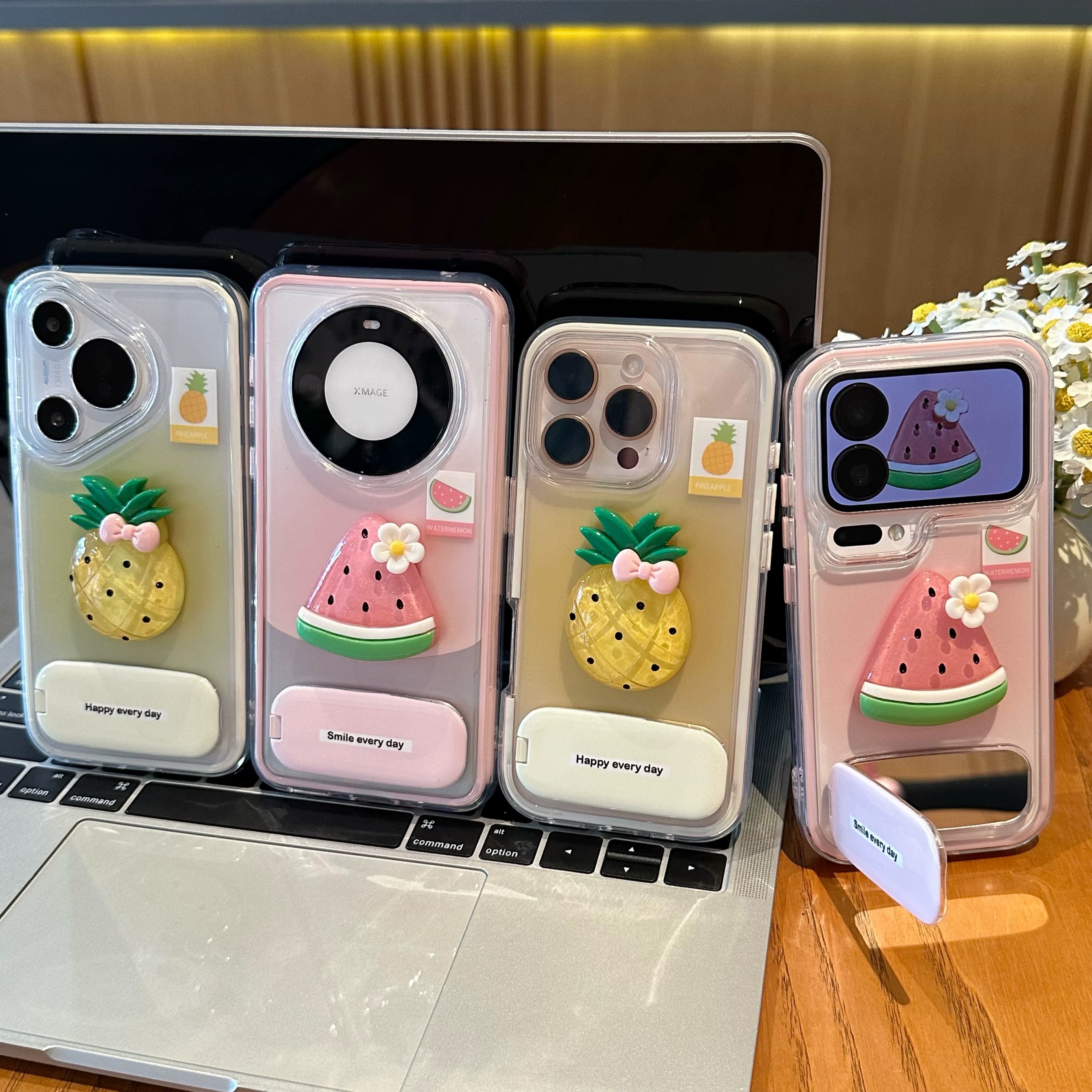 Ốp lưng trái cây nổi 3D kèm gương mini_O11 (Iphone, Huawei, Honor, OPPO, Vivo, Xiaomi & Redmi)