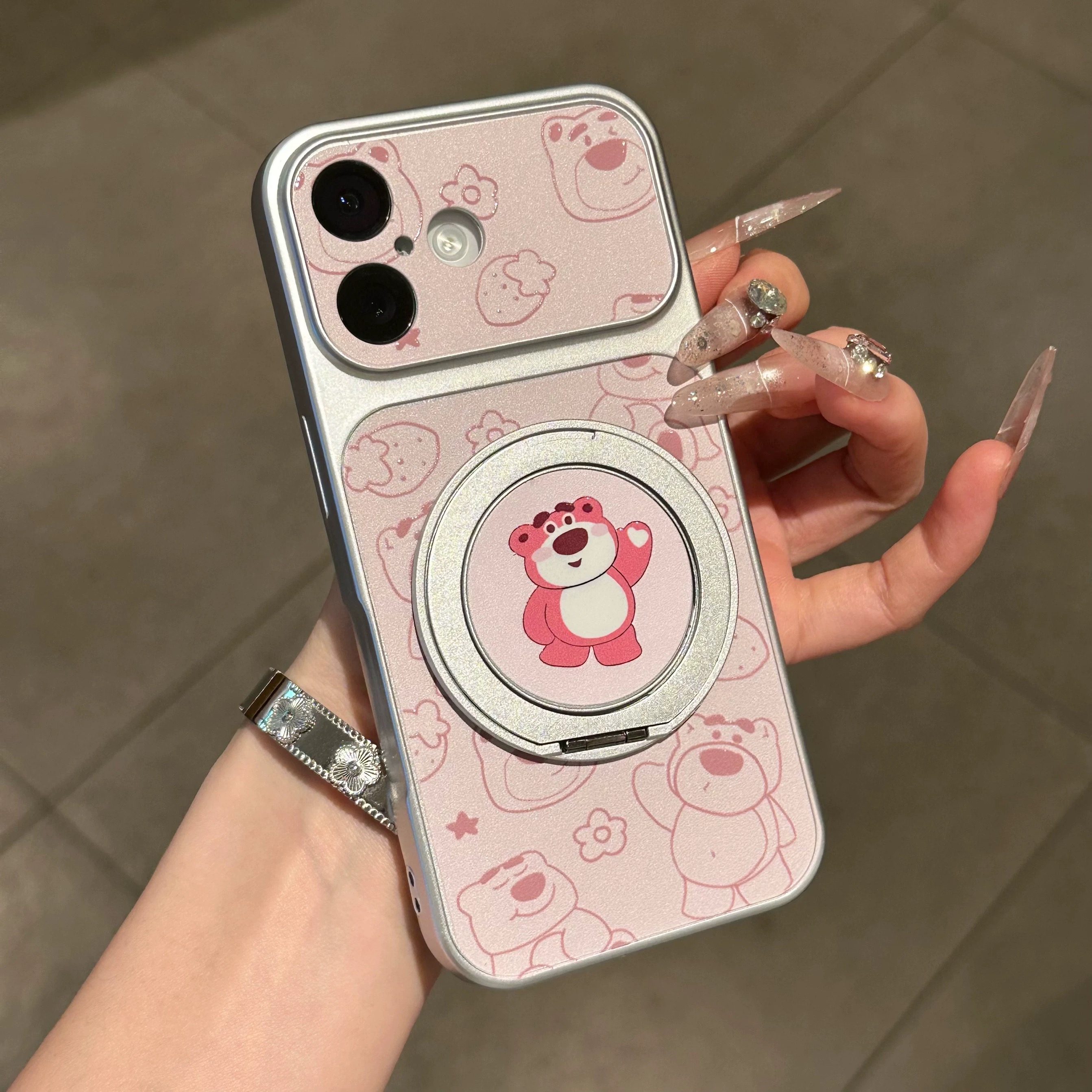 Ốp lưng Pooh & Lotso giá đỡ điện thoại_O70 (Iphone, Huawei, Honor, OPPO, Vivo, Xiaomi & Redmi)