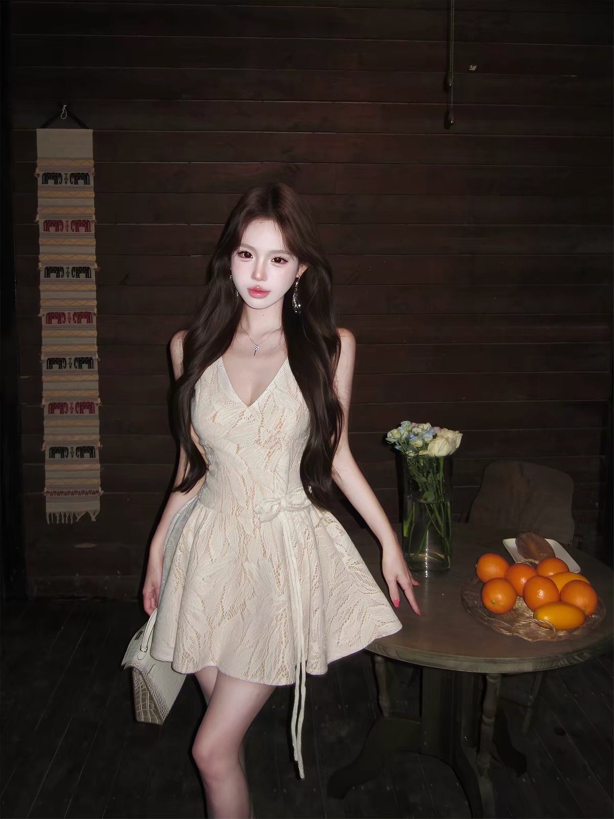 Váy ren nữ tính dáng ngắn_Y84
