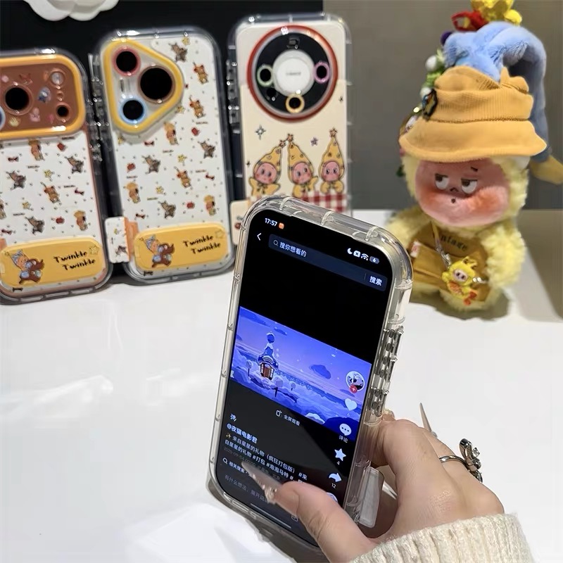 Ốp lưng họa tiết gấu Twinkle viền trong suốt kèm gương_O200 (Iphone, Huawei, Honor, OPPO, Vivo, Xiaomi & Redmi)
