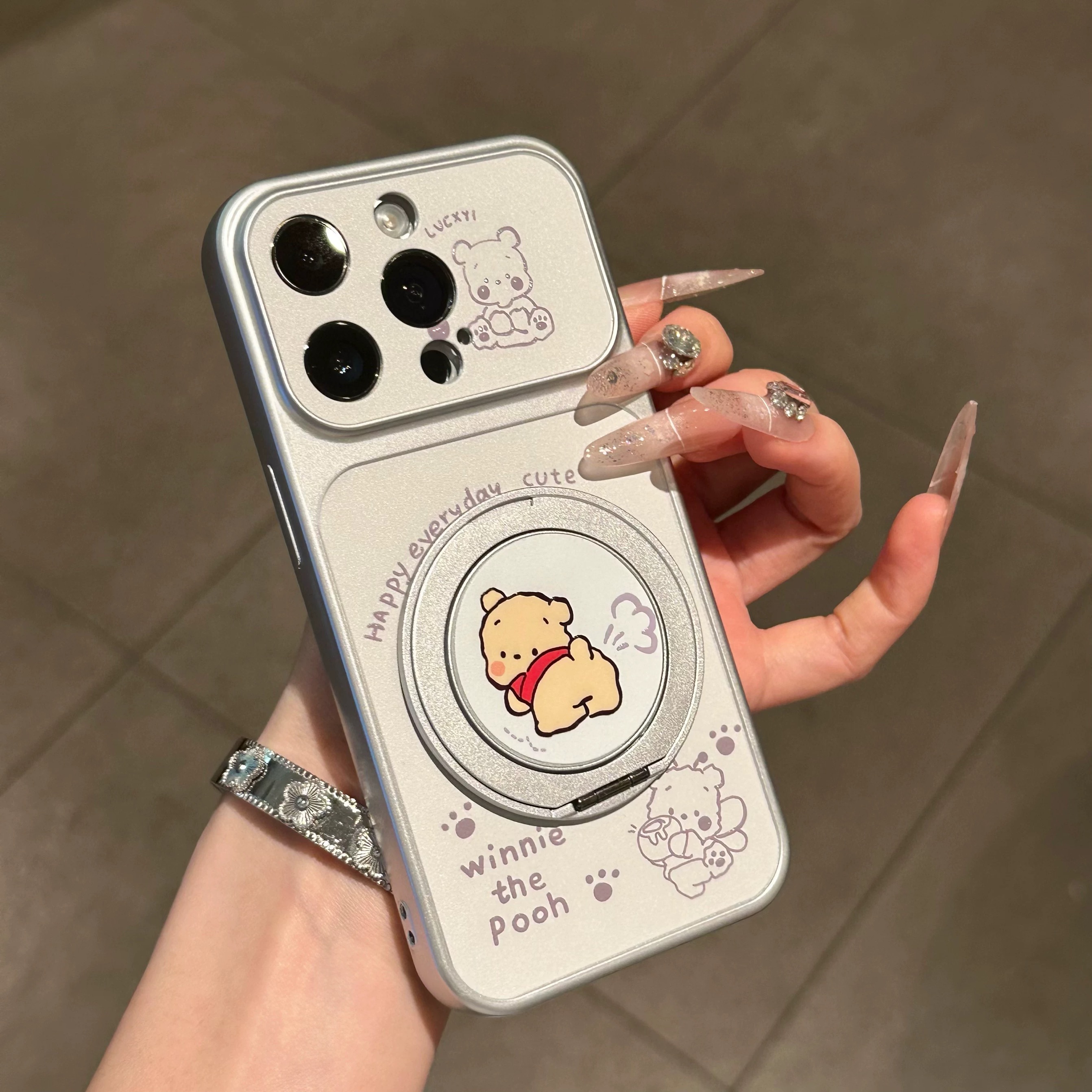 Ốp lưng Pooh & Lotso giá đỡ điện thoại_O70 (Iphone, Huawei, Honor, OPPO, Vivo, Xiaomi & Redmi)