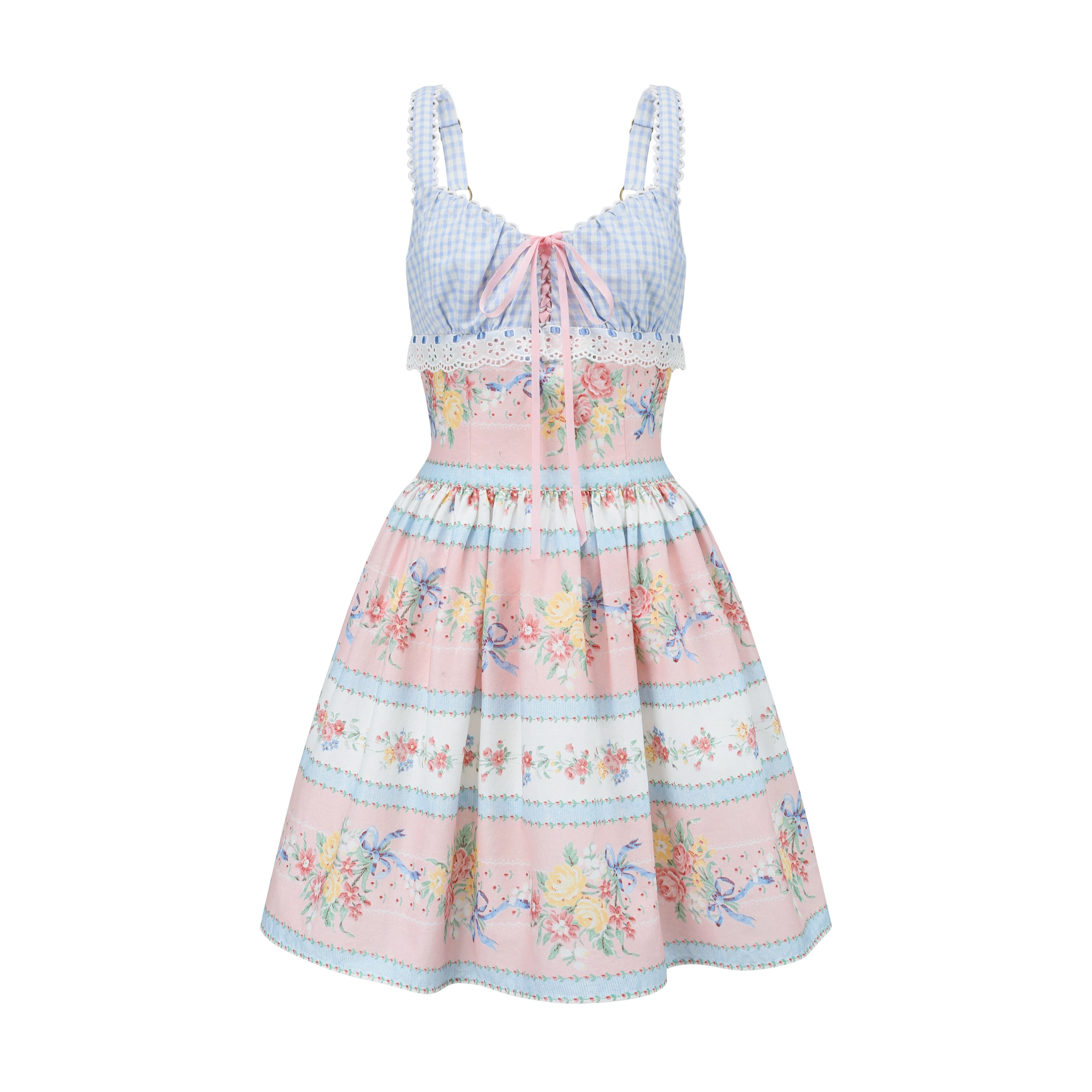 LaceMade váy hai dây họa tiết hoa vintage_Y114