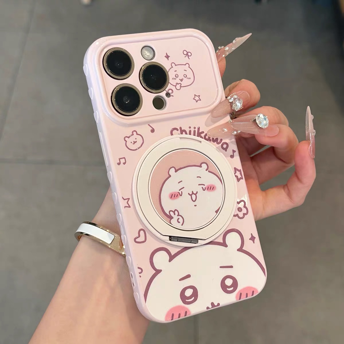 Ốp lưng Chikawa dễ thương kèm giá đỡ điện thoại_O157 (Iphone, Huawei, Honor, OPPO, Vivo, Xiaomi & Redmi)