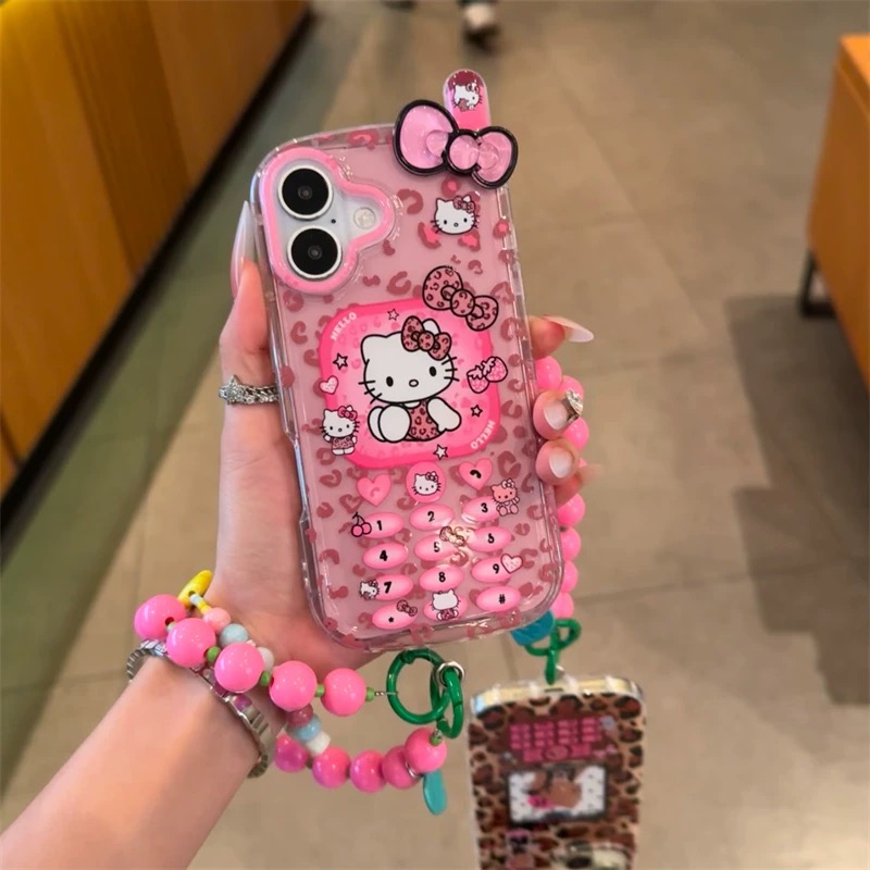 Ốp lưng điện thoại cổ điển hoạt hình kèm dây hạt_O21 (Tất cả các dòng Iphone)
