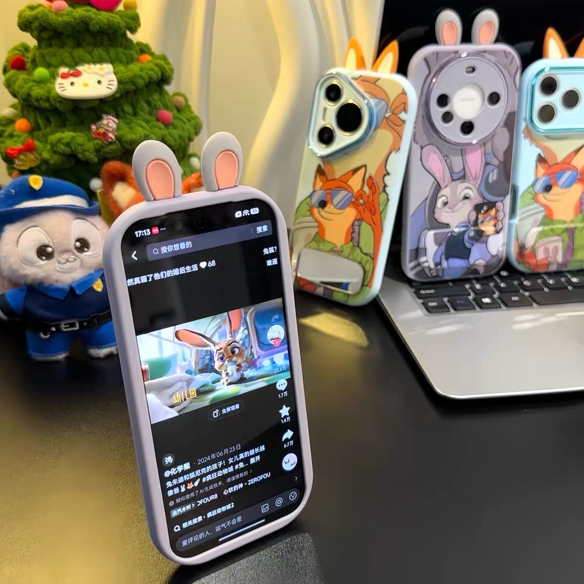 Ốp lưng Nick và Judy tai dễ thương kèm gương_O06 (Iphone, Huawei, Honor, OPPO, Vivo, Xiaomi & Redmi)