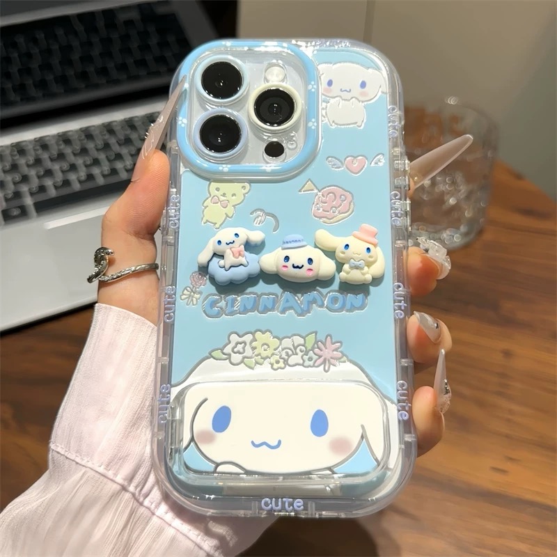 Ốp lưng Cinnamoroll & My Melody kèm gương_O110 (Iphone, Huawei, Honor, OPPO, Vivo, Xiaomi & Redmi)