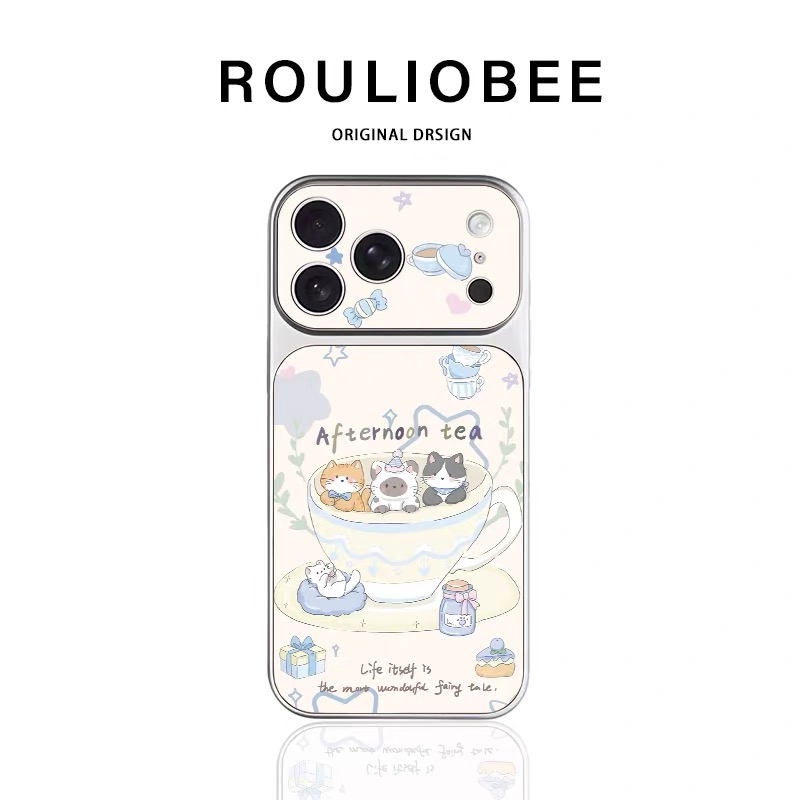Ốp lưng Mèo chibi tách trà_O78 (Iphone, Huawei, Honor, OPPO, Vivo, Xiaomi & Redmi)