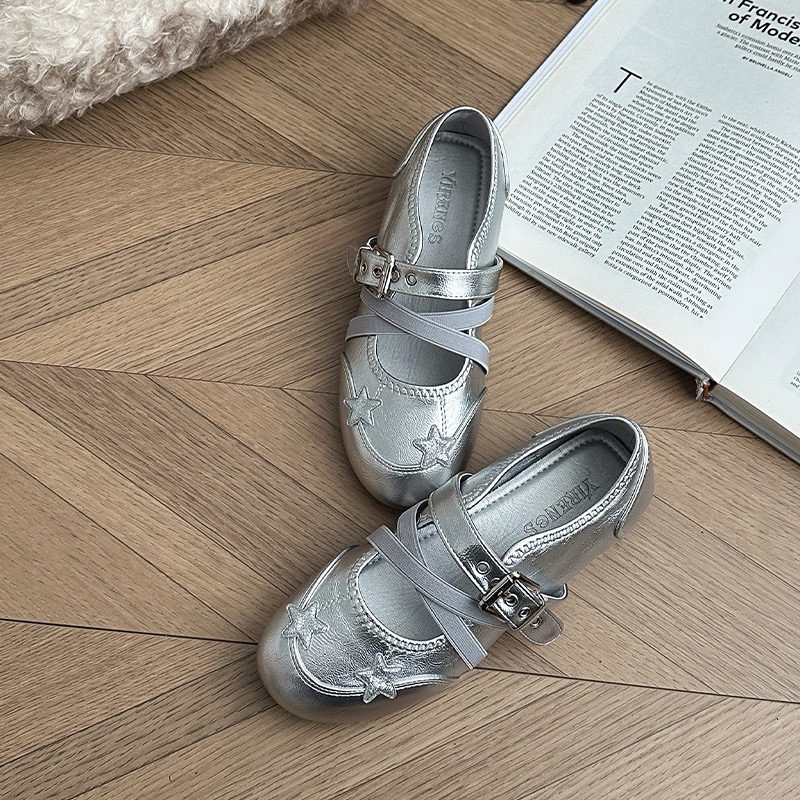 Giày Mary Jane quai đôi phối nơ ngôi sao_U06