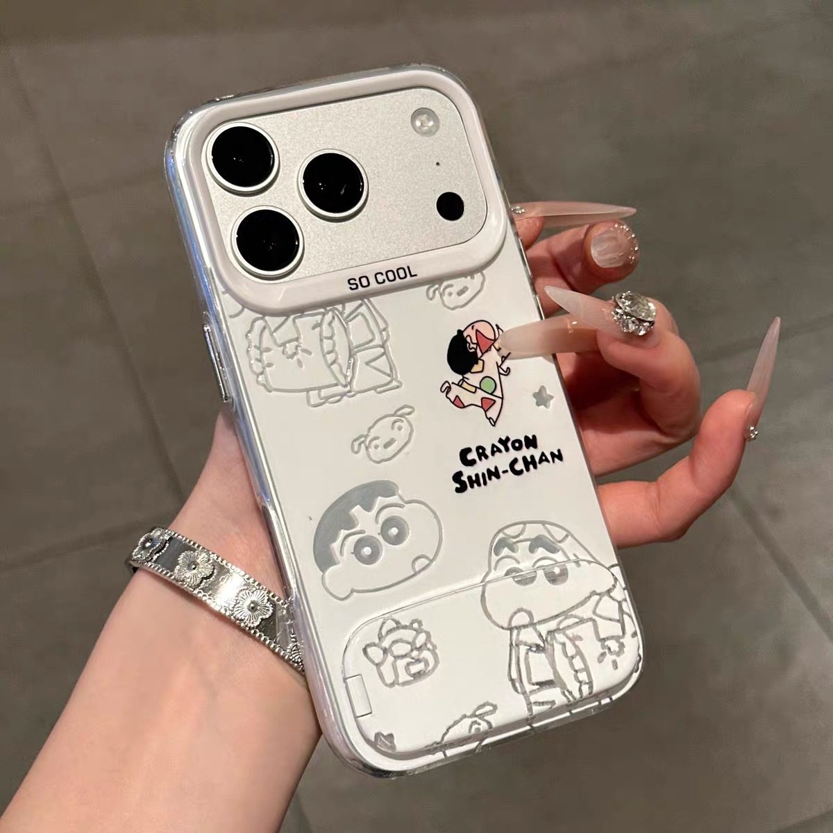 Ốp lưng Crayon Shin-chan kèm gương_O227 (Iphone, Huawei, Honor, OPPO, Vivo, Xiaomi & Redmi)