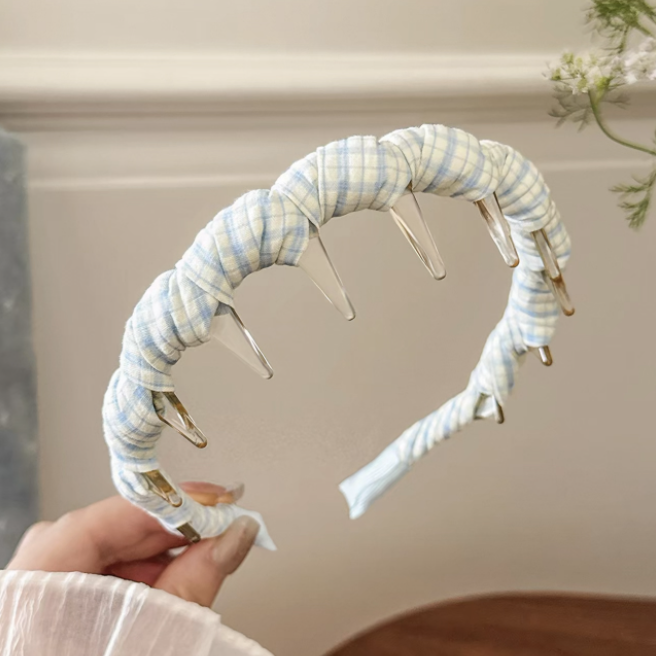 Băng đô cài tóc răng cưa bọc vải_L08