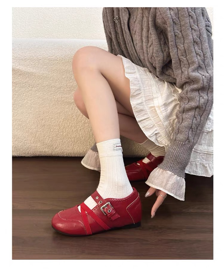 Giày Mary Jane nữ phối khóa kim loại_U04
