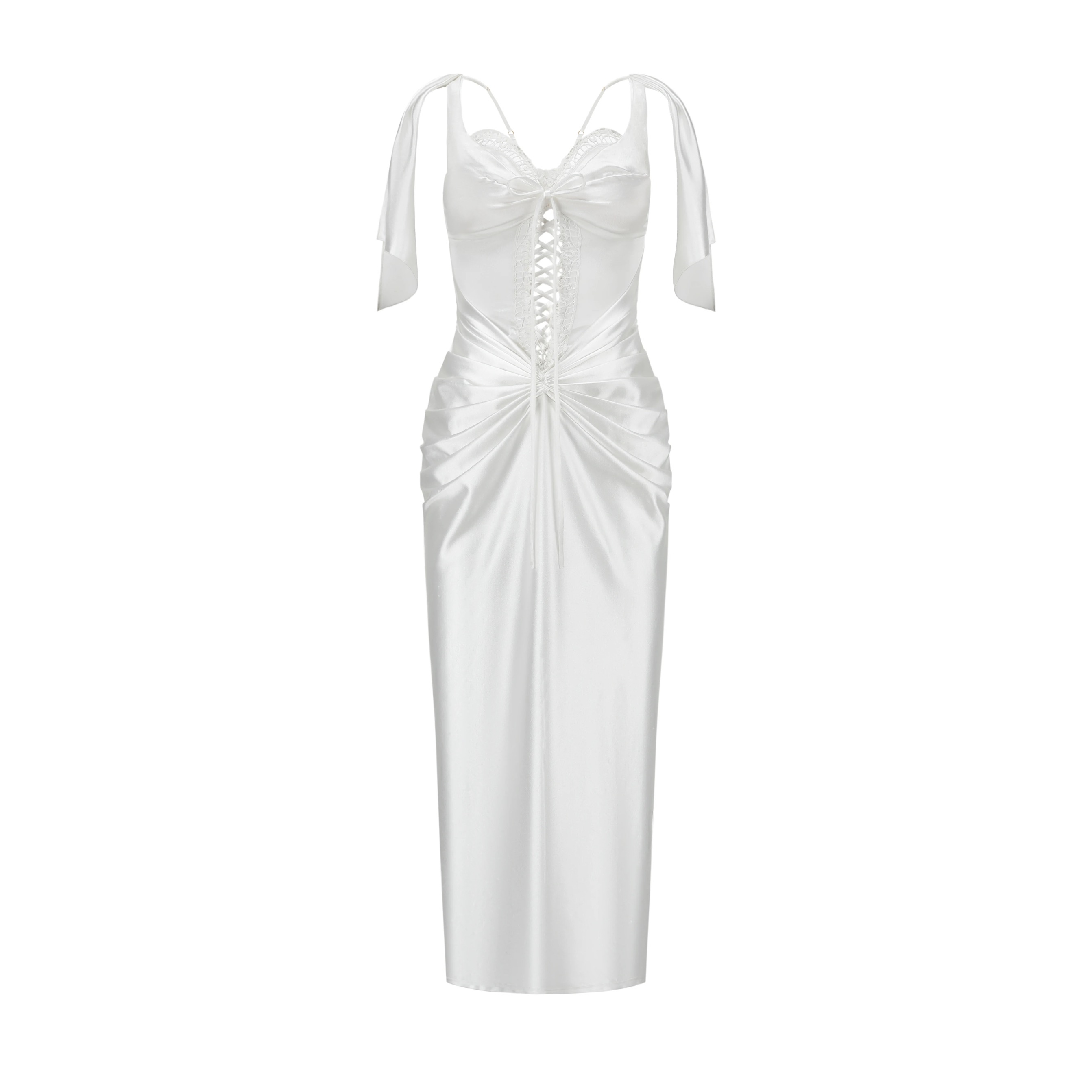 LaceMade váy ôm cổ V nhún eo_Y103