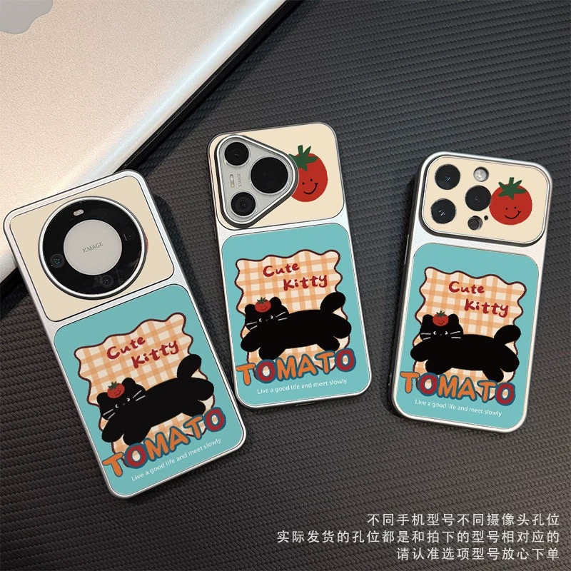 Ốp lưng mèo đen cà chua_O91 (Iphone, Huawei, Honor, OPPO, Vivo, Xiaomi & Redmi)