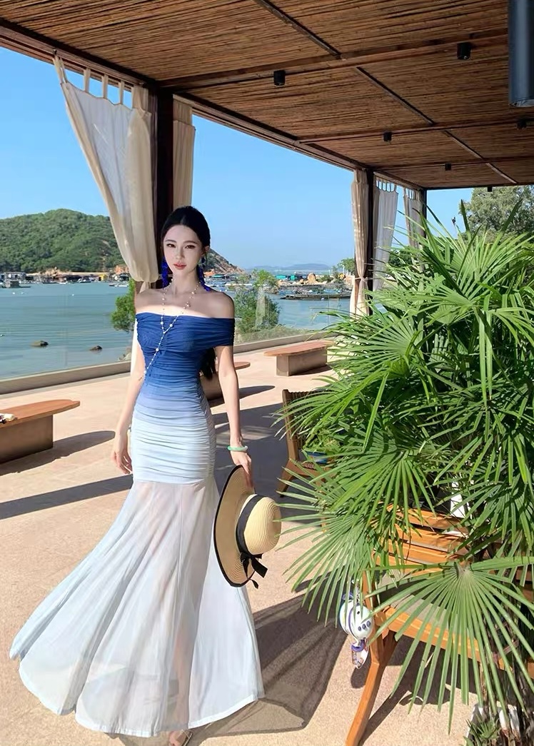 Váy ombre ôm eo dáng dài_Y59