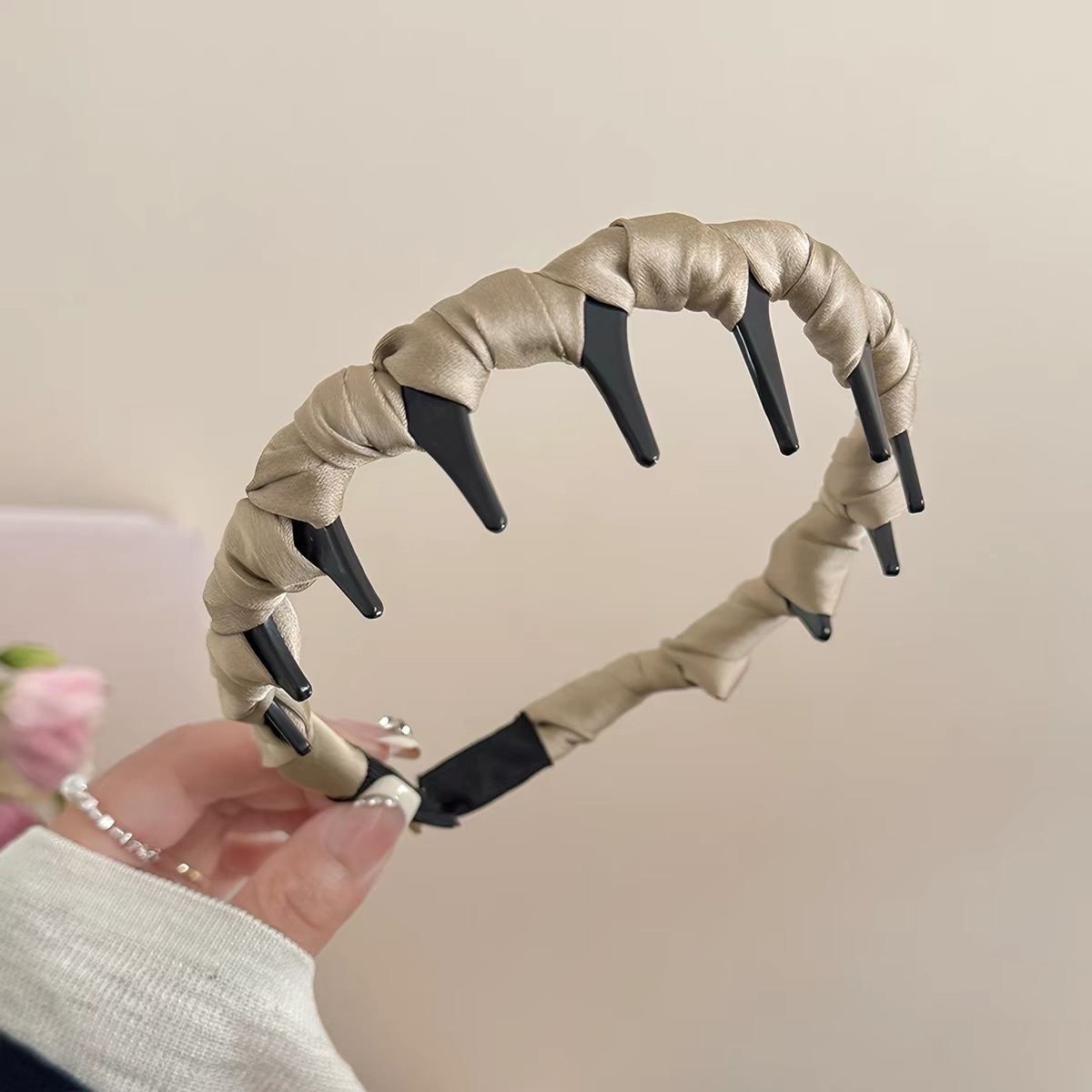 Băng đô cài tóc vải xoắn nữ tính_L13