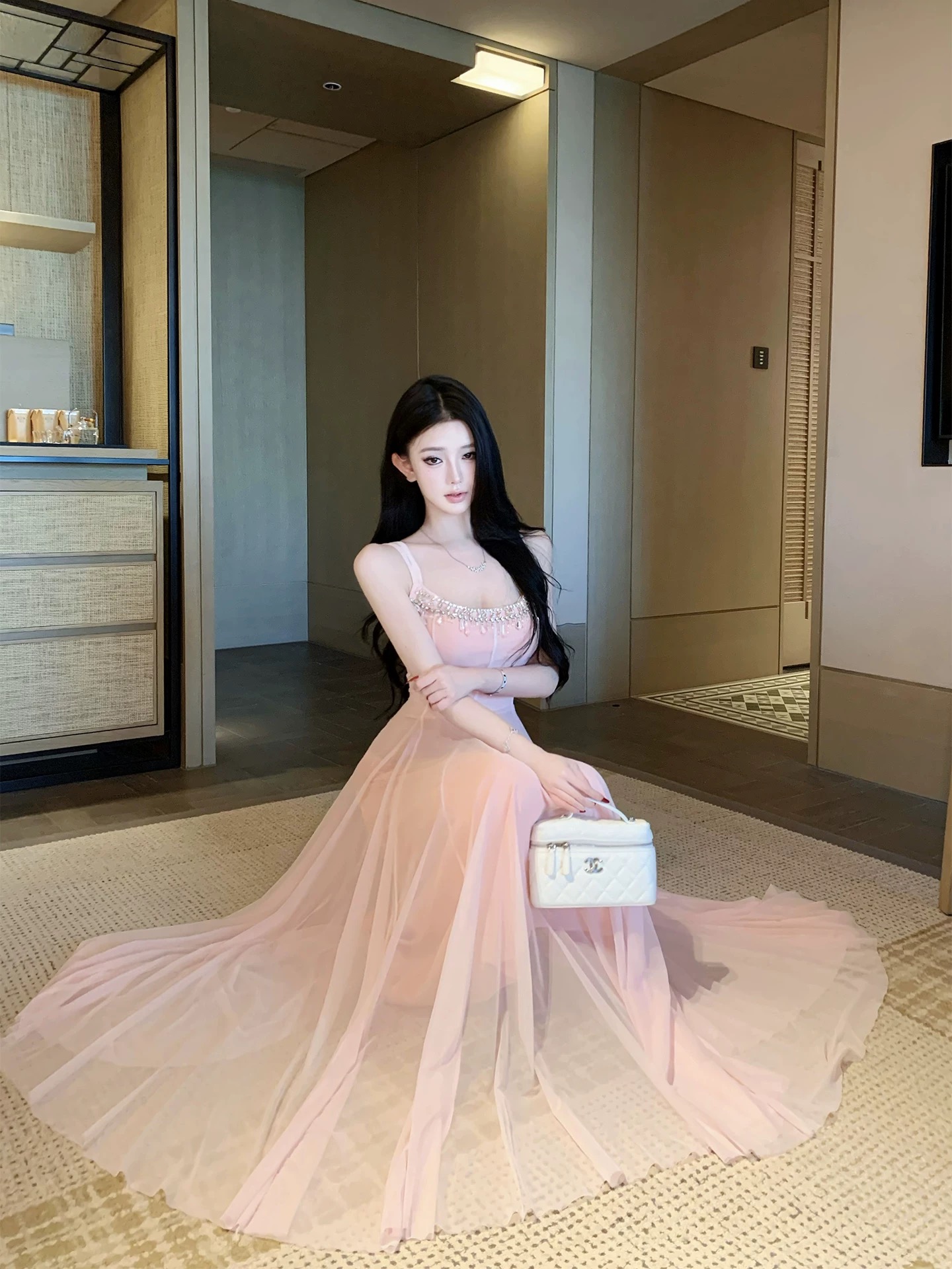 Đầm voan đính đá_Y50