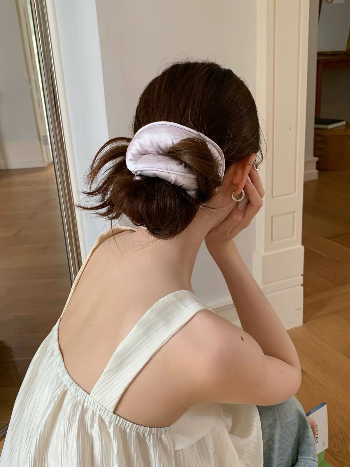 Scrunchie hoa satin bản lớn_R05