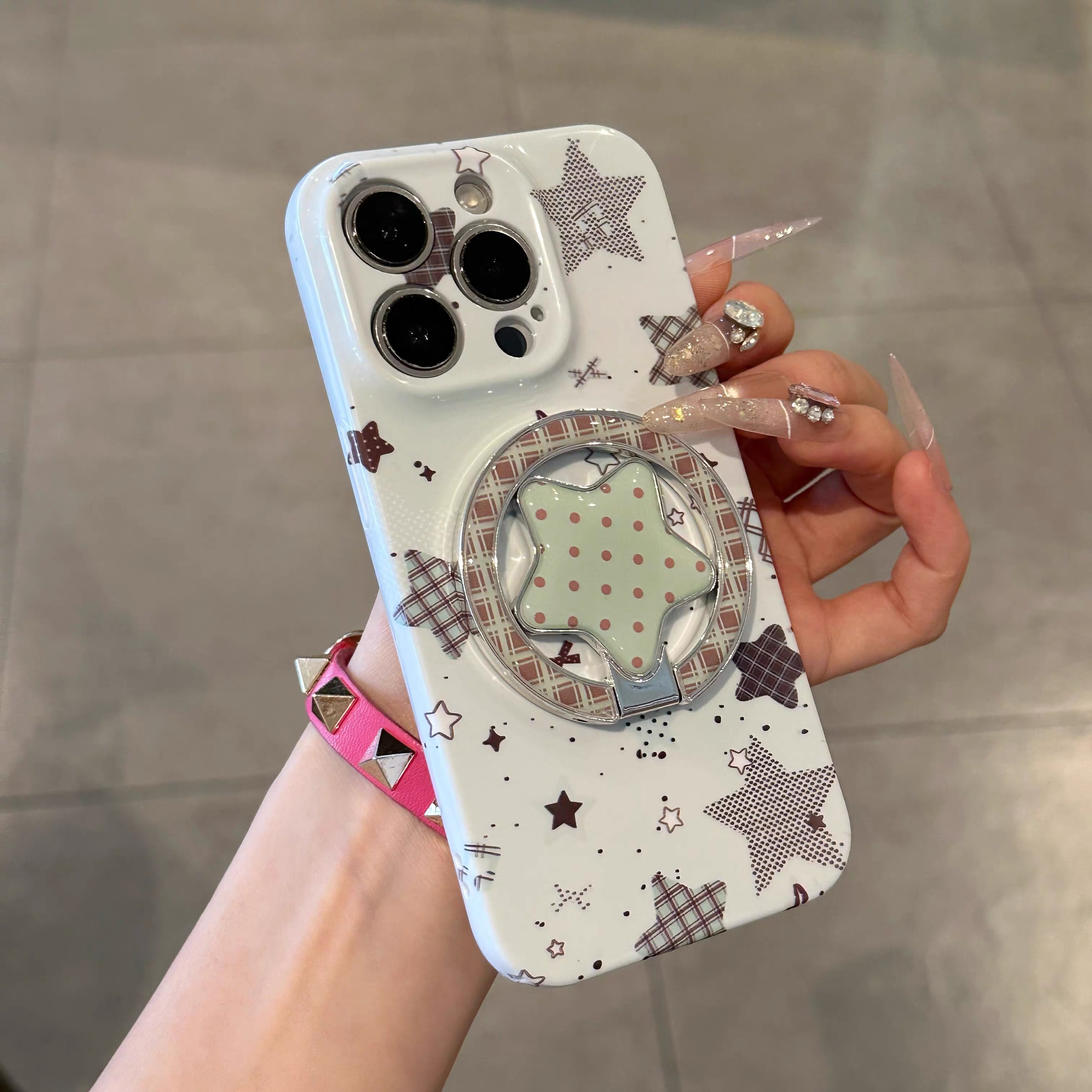 Ốp lưng điện thoại họa tiết ngôi sao kèm giá đỡ điện thoại_O187 (Iphone, Huawei, Honor, OPPO, Vivo, Xiaomi & Redmi)