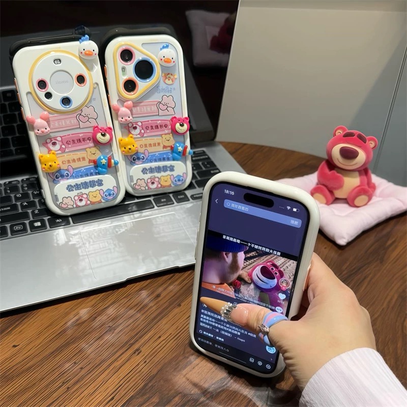 Ốp lưng Disney gấu Lotso & Winnie the Pooh kèm gương_O109 (Iphone, Huawei, Honor, OPPO, Vivo, Xiaomi & Redmi)