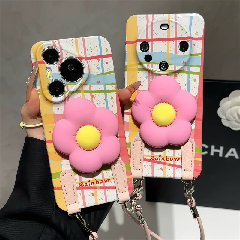 Ốp lưng hoa cúc pastel dây đeo_O112 (Iphone, Huawei, Honor, OPPO, Vivo, Xiaomi & Redmi)
