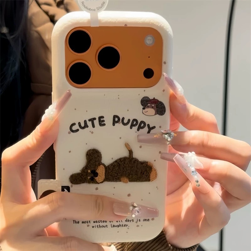 Ốp lưng chó Puppy kèm gương_O05 (Iphone, Huawei, Honor, OPPO, Vivo, Xiaomi & Redmi)